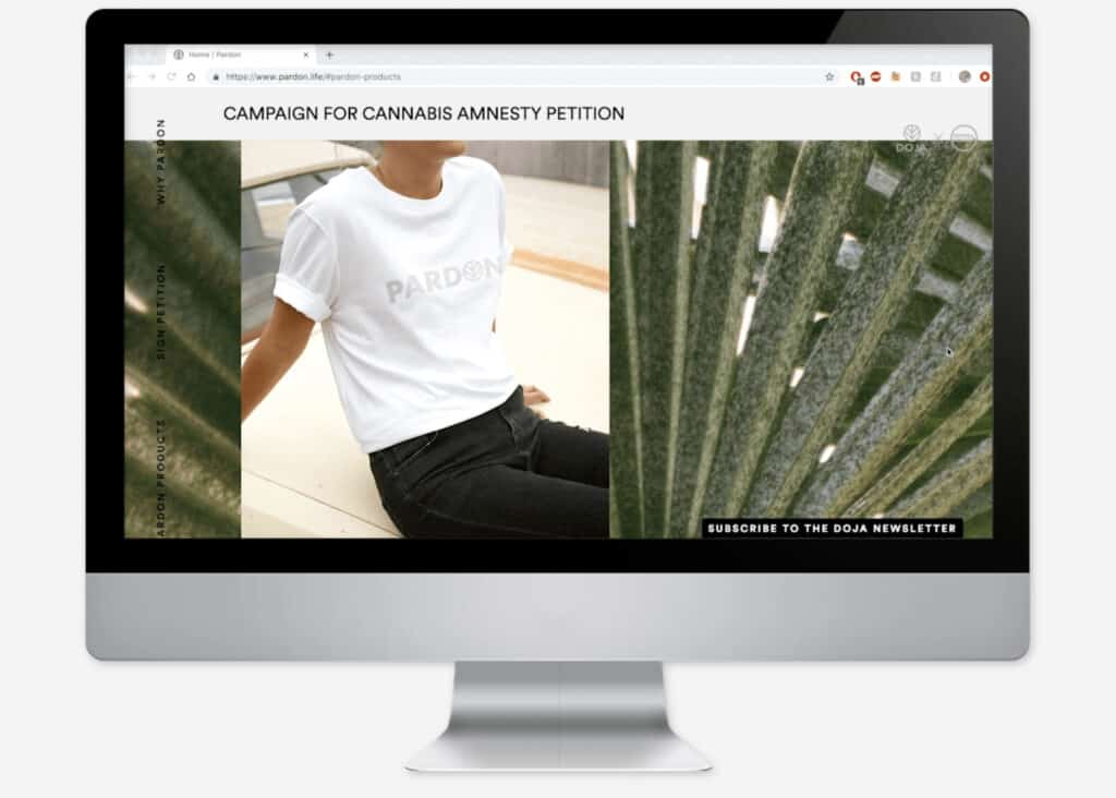 Screenshot of the Doja website