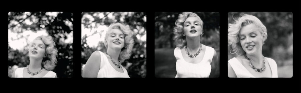 Four candid portraits of Marilyn Monroe